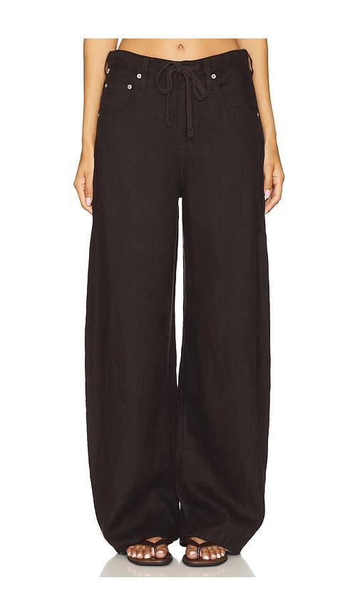 citizens of humanity brynn drawstring trouser in brown.