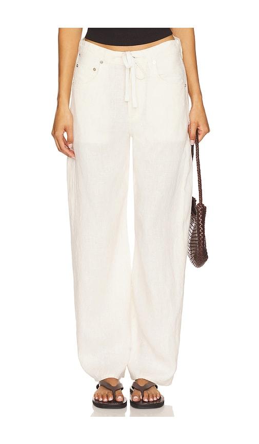 citizens of humanity brynn drawstring trouser in cream.