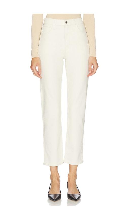 citizens of humanity caia high rise straight pants in cream.