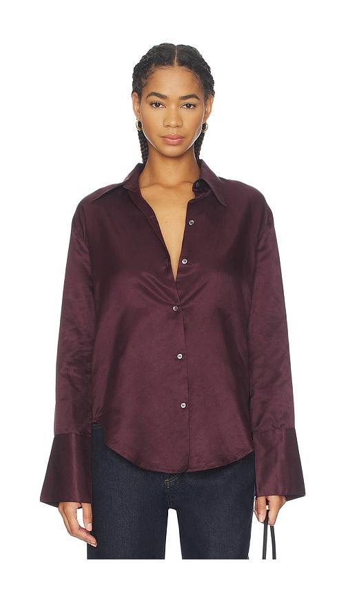 citizens of humanity camilia shirt in burgundy.