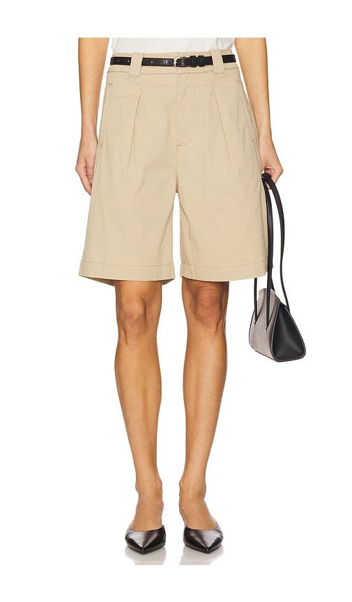 citizens of humanity cara pleated short in beige.