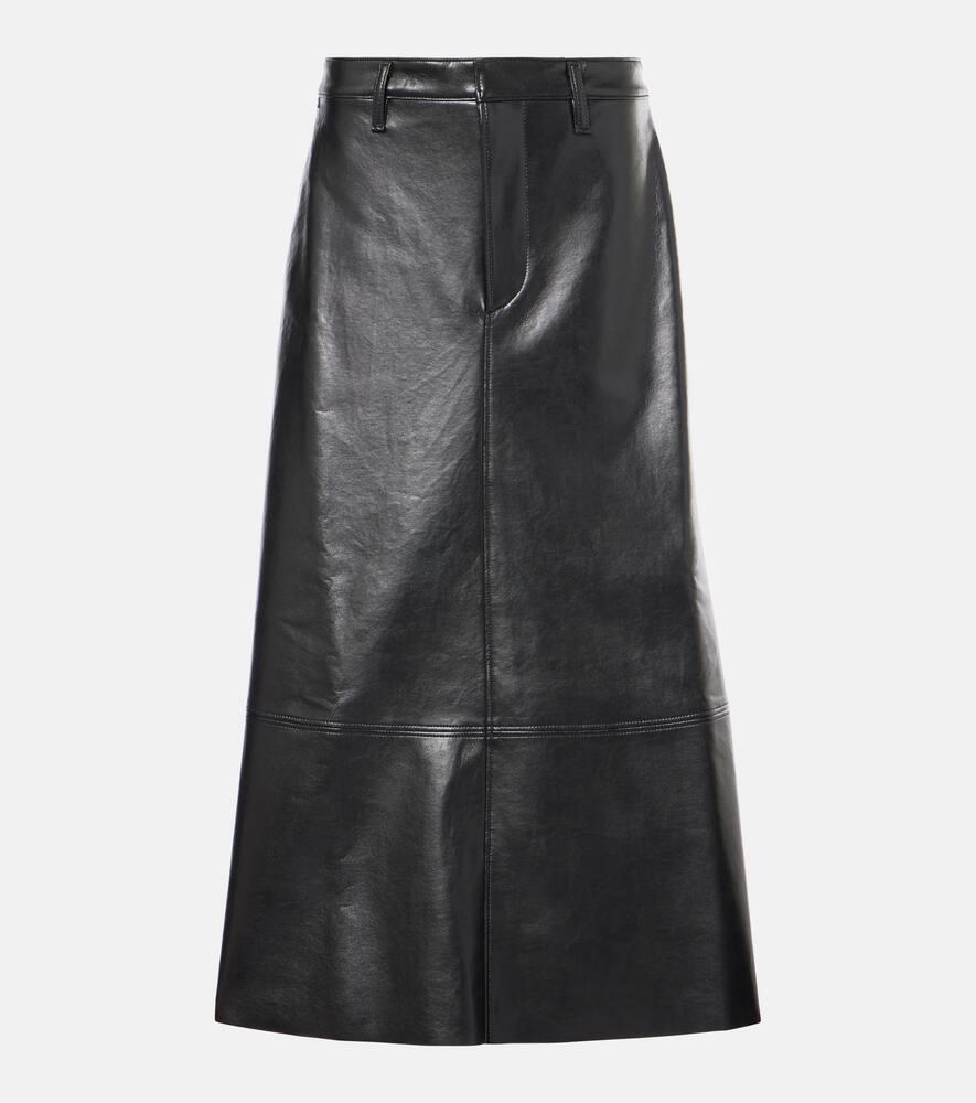 citizens of humanity cassia faux leather midi skirt