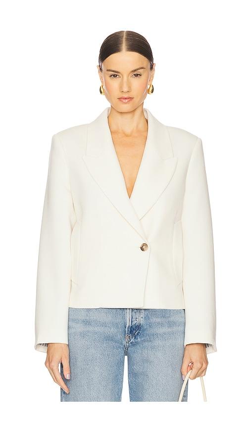 citizens of humanity coren cropped blazer in cream.