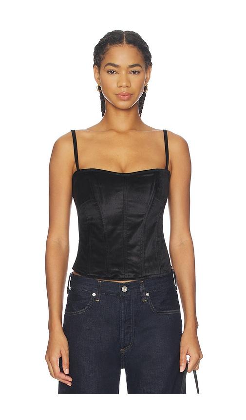 citizens of humanity darya corset top in black.