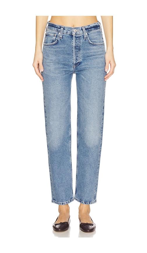 citizens of humanity delfina straight jeans in blue.