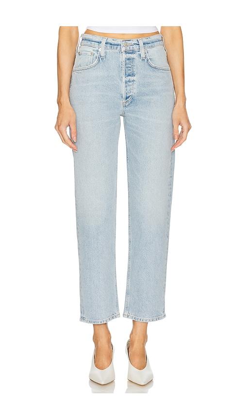 citizens of humanity delfina straight jeans in blue.