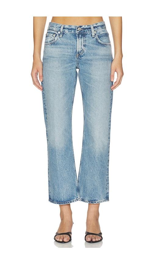 citizens of humanity faye vintage straight jeans in blue.