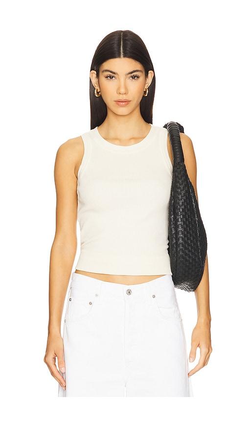 citizens of humanity isabel rib tank top in cream.