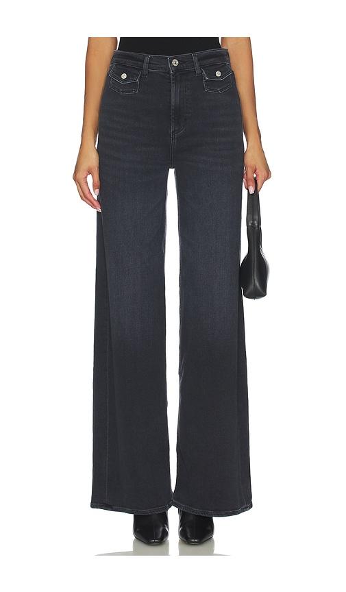 citizens of humanity issy wide leg jeans in black.