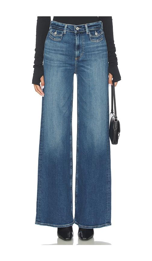 citizens of humanity issy wide leg jeans in blue.