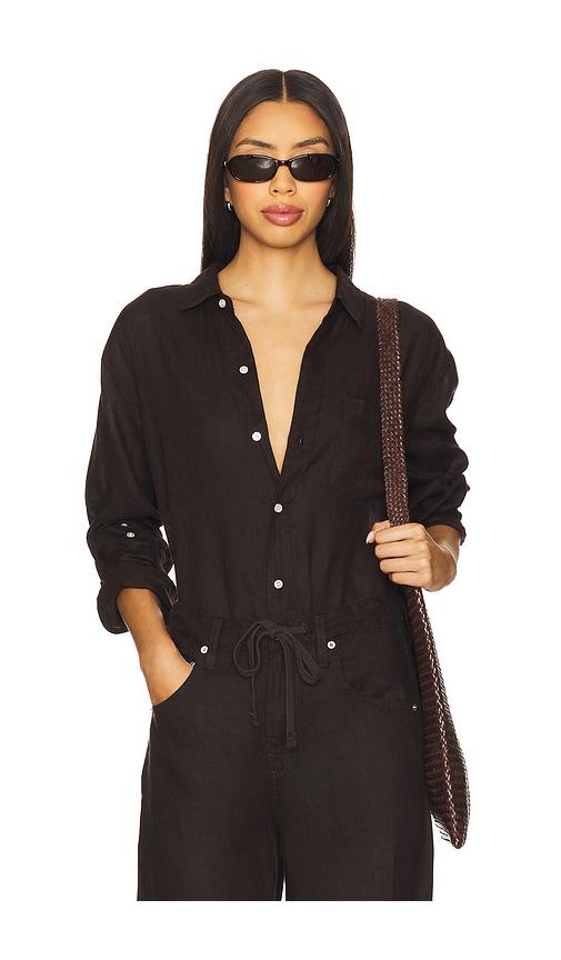 citizens of humanity kayla shrunken shirt in brown.