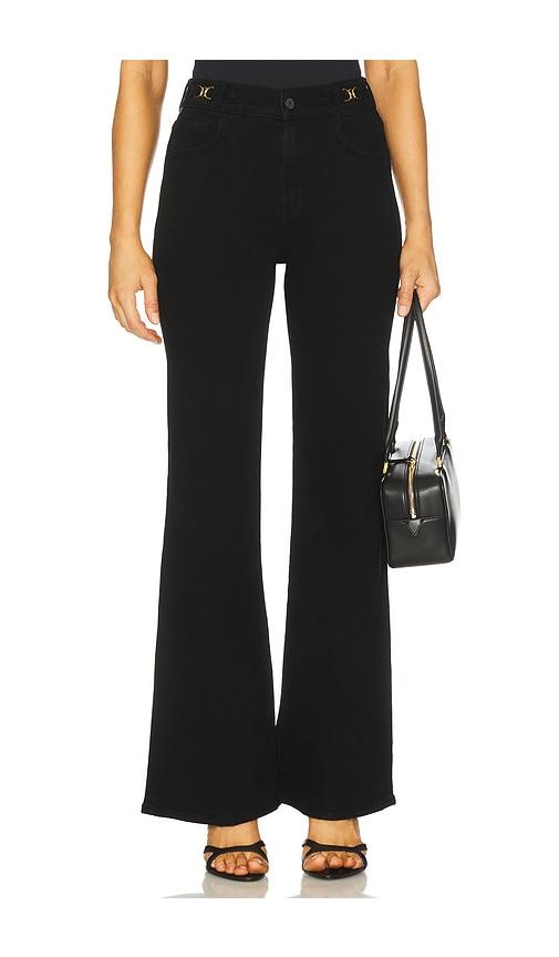 citizens of humanity kimberly flare with horsebit jeans in black.