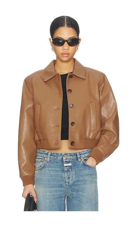 citizens of humanity lola bomber jacket in beige.