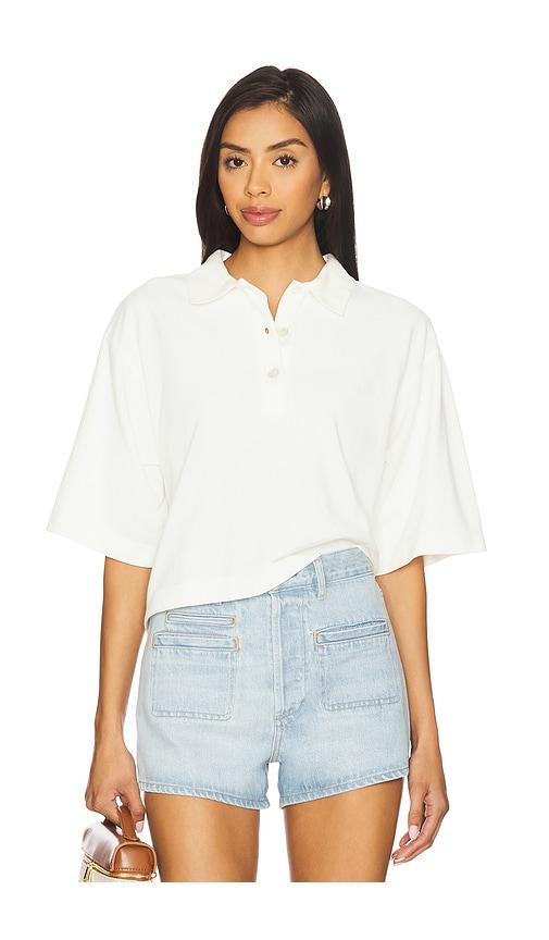 citizens of humanity lowen polo shirt in white.