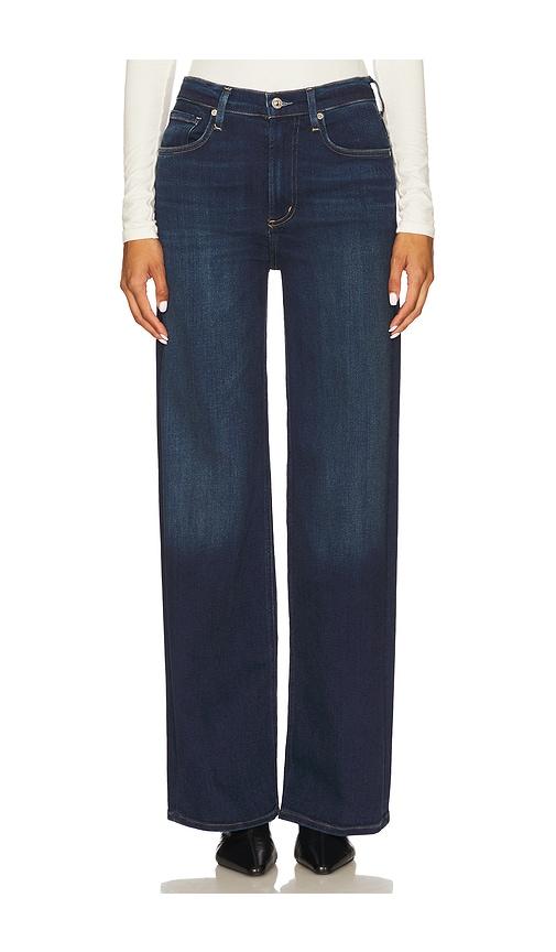 citizens of humanity lyra long wide leg jeans in blue.