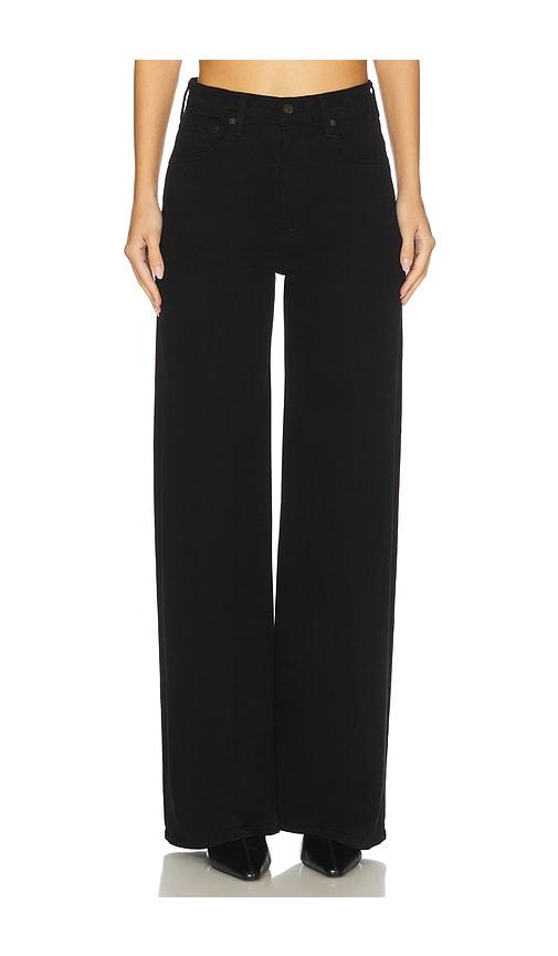 citizens of humanity lyra wide leg jeans in black.