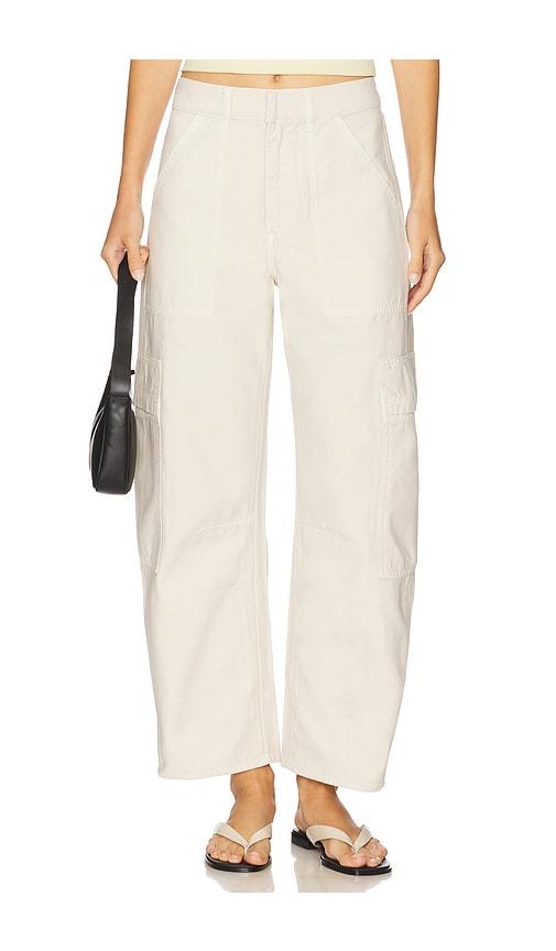 citizens of humanity marcelle cargo pant in cream.