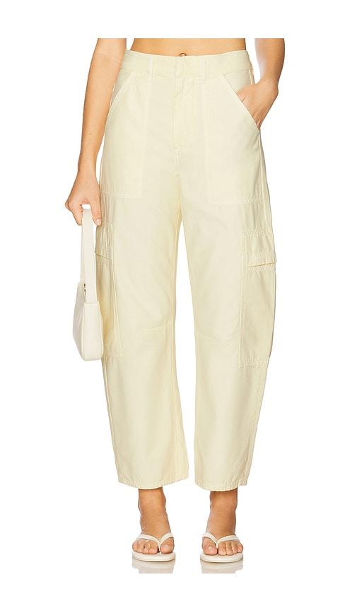 citizens of humanity marcelle cargo pant in lemon.