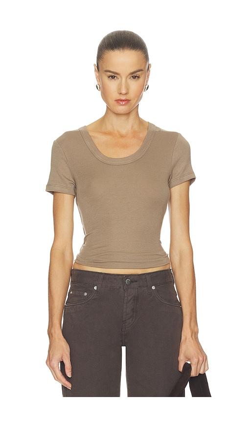 citizens of humanity maude u neck tee in brown.