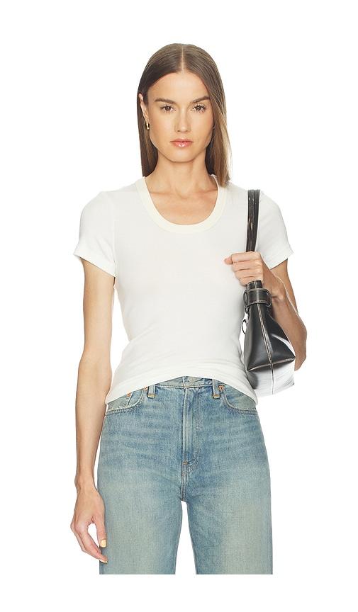citizens of humanity maude u neck tee in white.