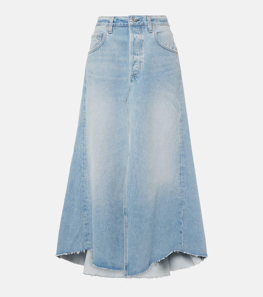 citizens of humanity mina reworked denim midi skirt