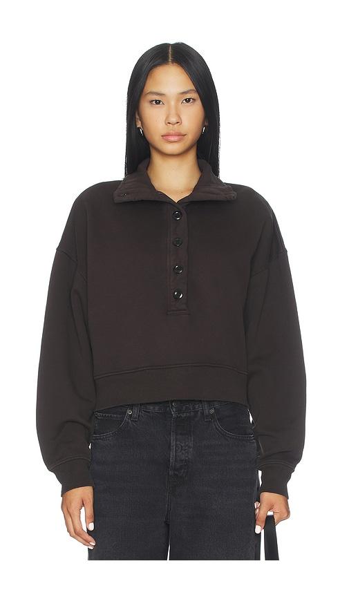 citizens of humanity mirelle funnel neck pullover in chocolate.