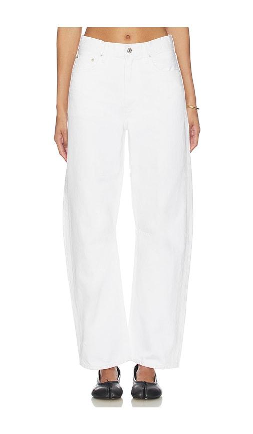 citizens of humanity miro long relaxed jeans in white.