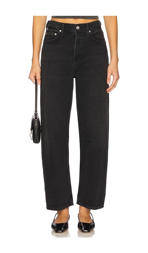 citizens of humanity miro relaxed jeans in black.