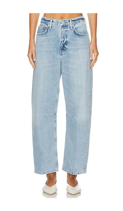 citizens of humanity miro relaxed wide leg jeans in blue.