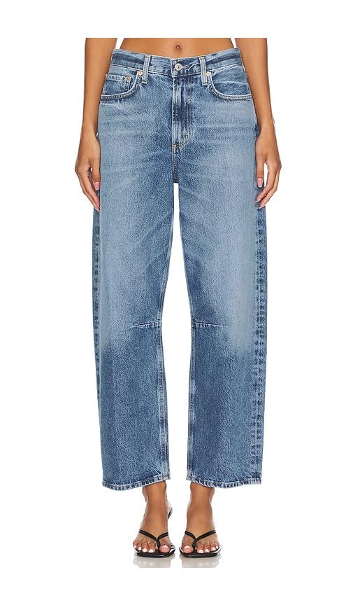 citizens of humanity miro relaxed wide leg jeans in denim-medium.