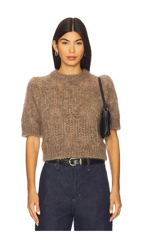citizens of humanity odette puff sleeve sweater in brown.