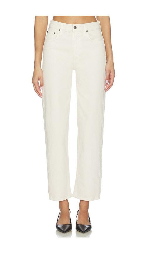 citizens of humanity palma straight jeans in cream.