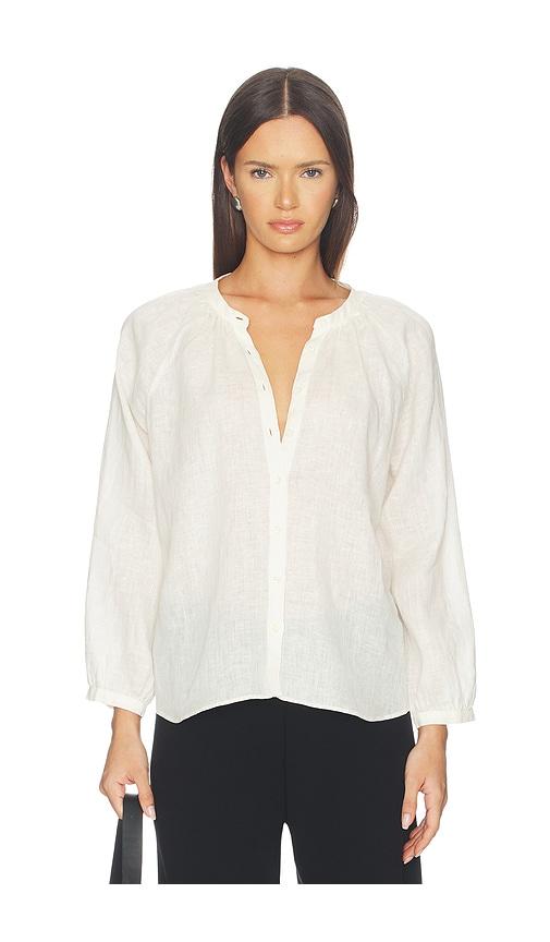 citizens of humanity paro linen blouse in ivory.
