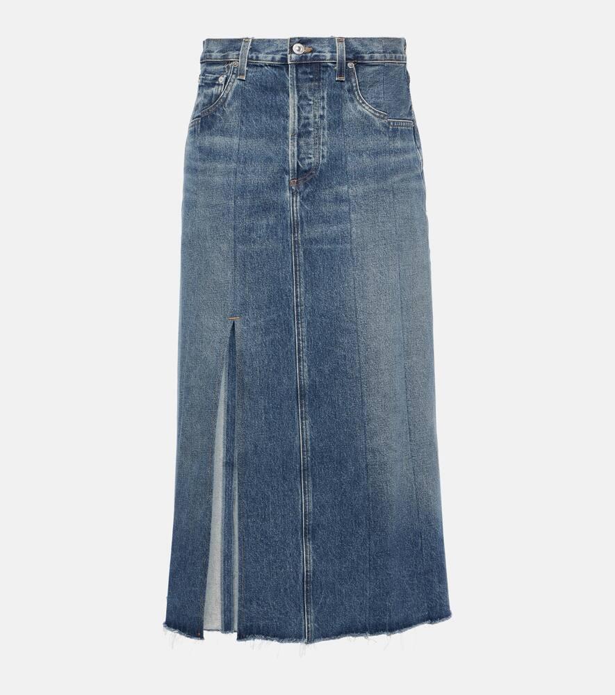 citizens of humanity raian denim midi skirt