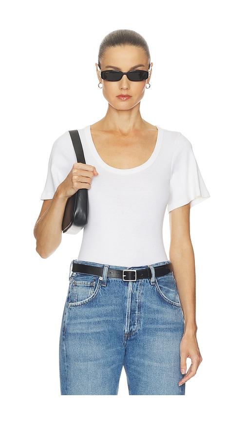 citizens of humanity rosalie u neck tee in ivory.