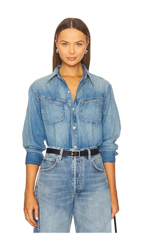 citizens of humanity solene shirt in blue.