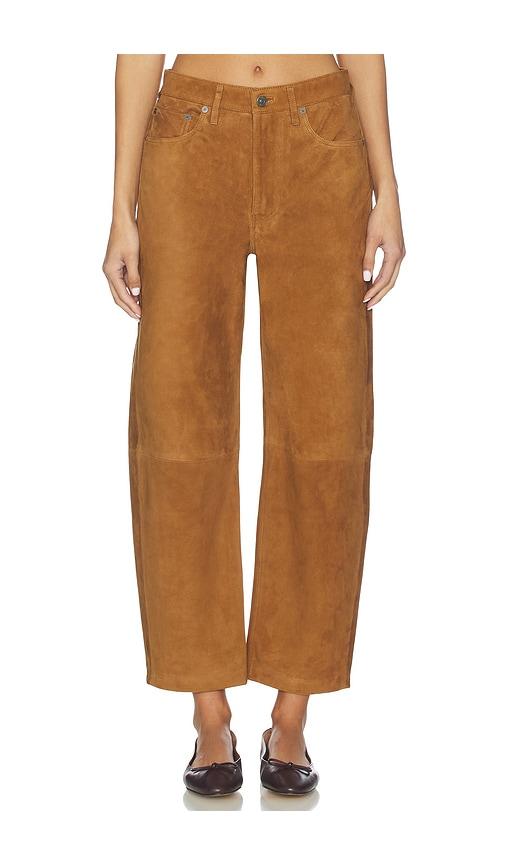 citizens of humanity suede miro relaxed pant in cognac.