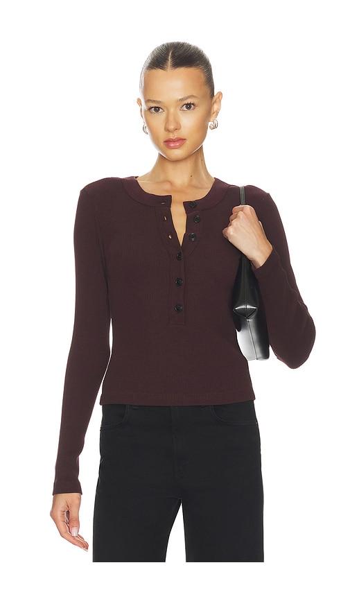 citizens of humanity varra henley top in burgundy.