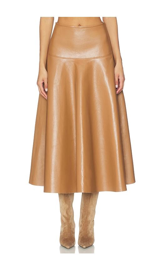 citizens of humanity vita maxi skirt in tan.