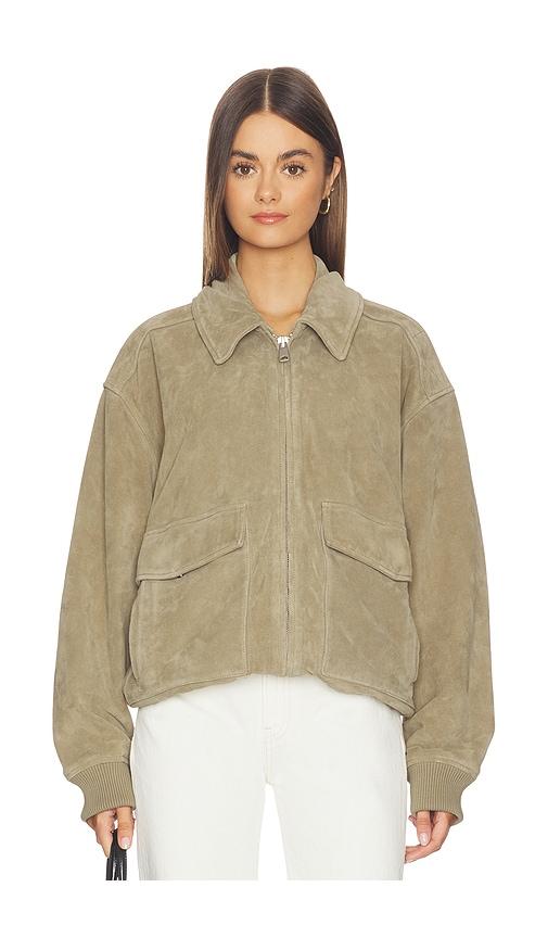citizens of humanity vivienne suede jacket in olive.