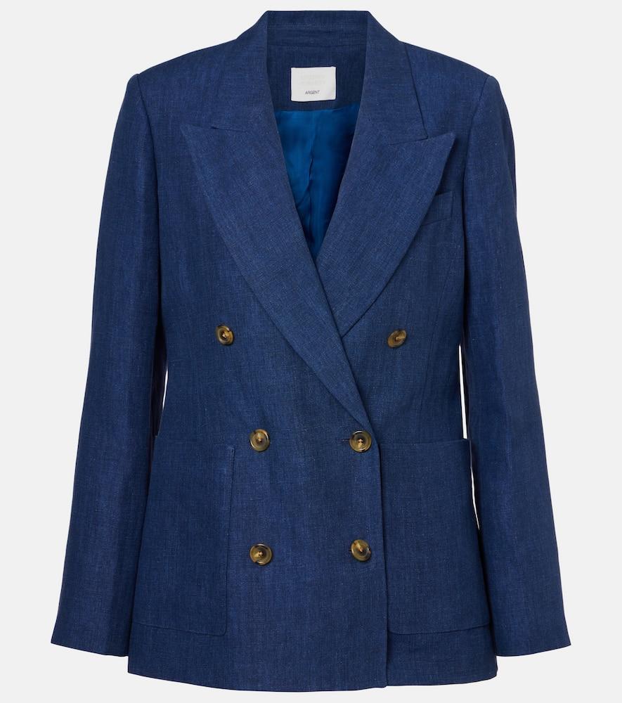 citizens of humanity x argent chelsea linen denim blazer