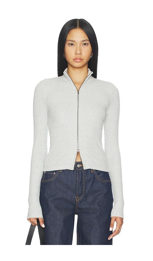 citizens of humanity zip cardigan in light grey.