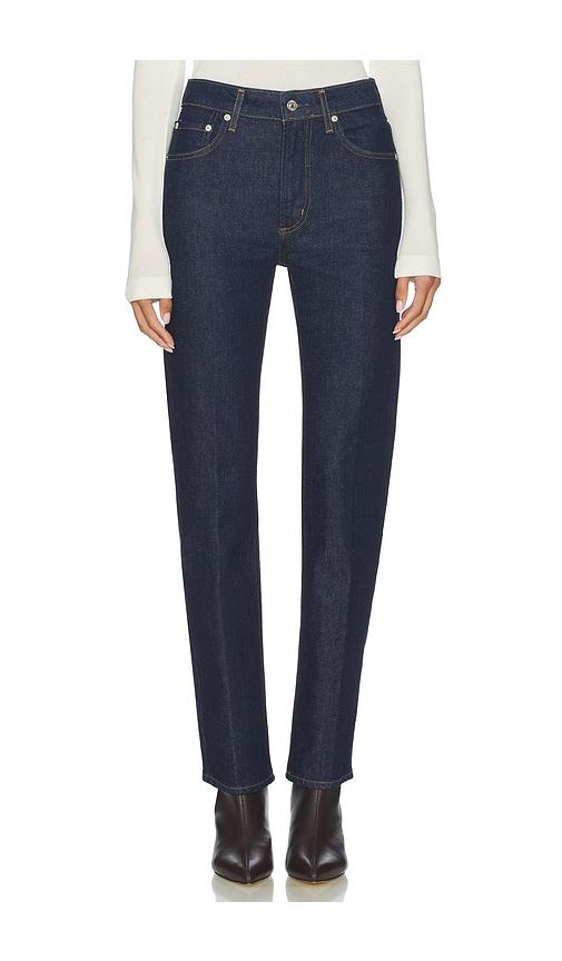 citizens of humanity zurie straight leg jeans in blue.