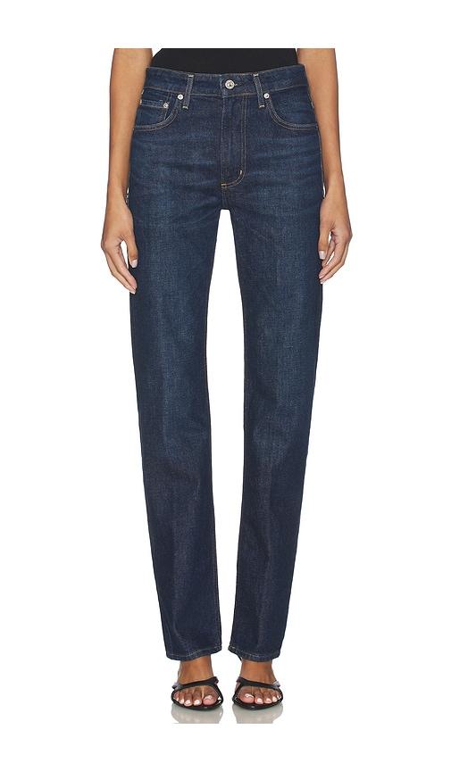 citizens of humanity zurie straight leg jeans in blue.