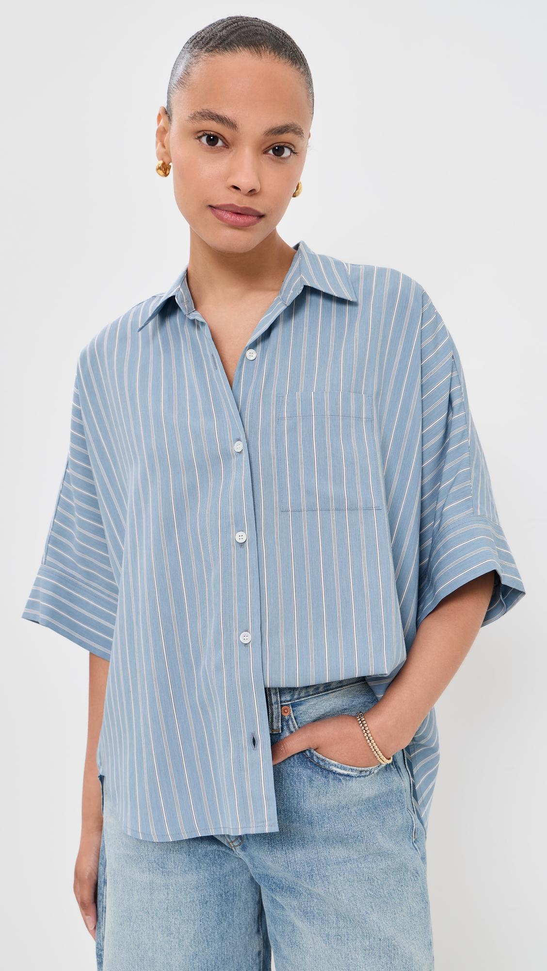 claire origami button down shirt
