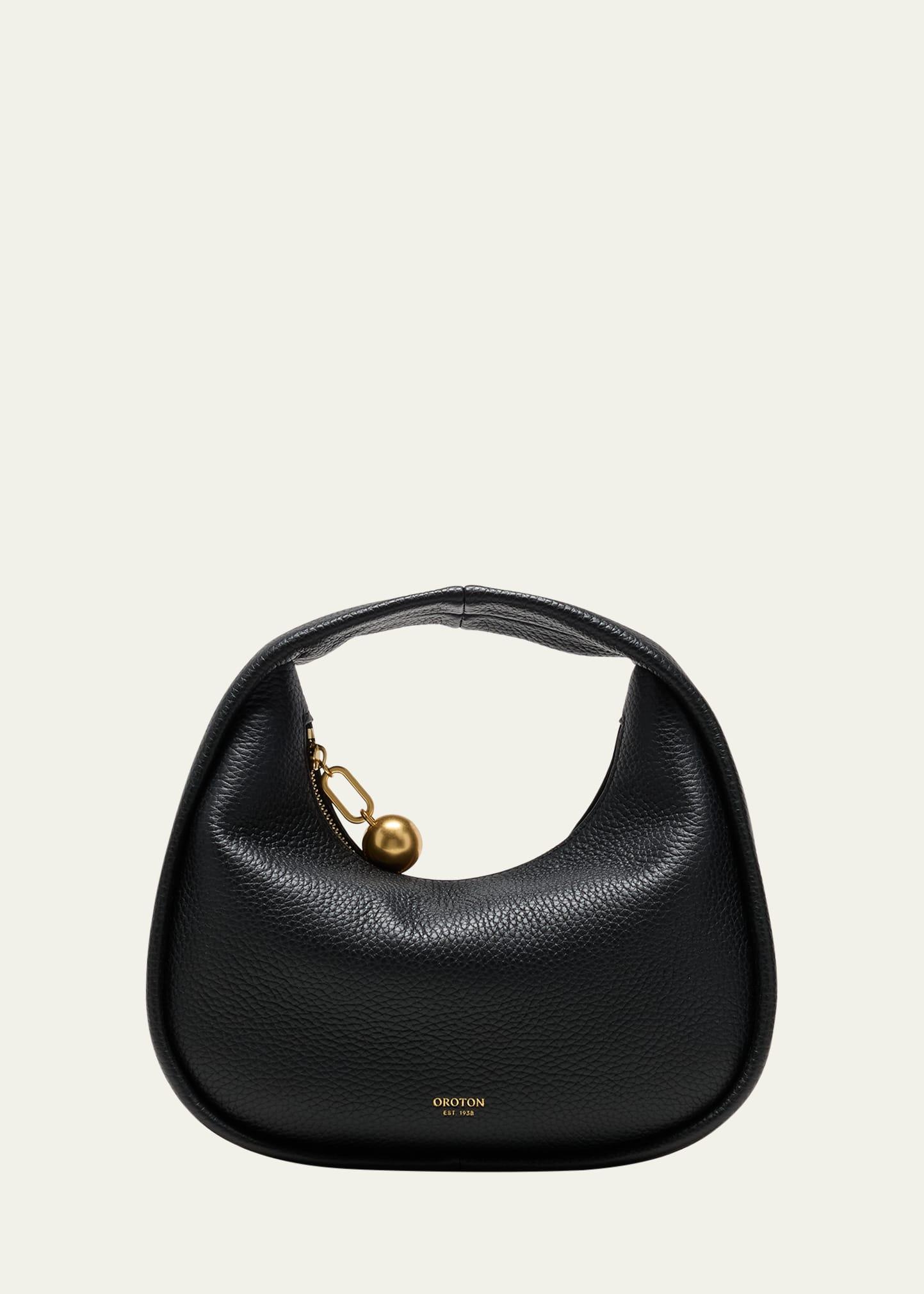clara mini zip leather top-handle bag