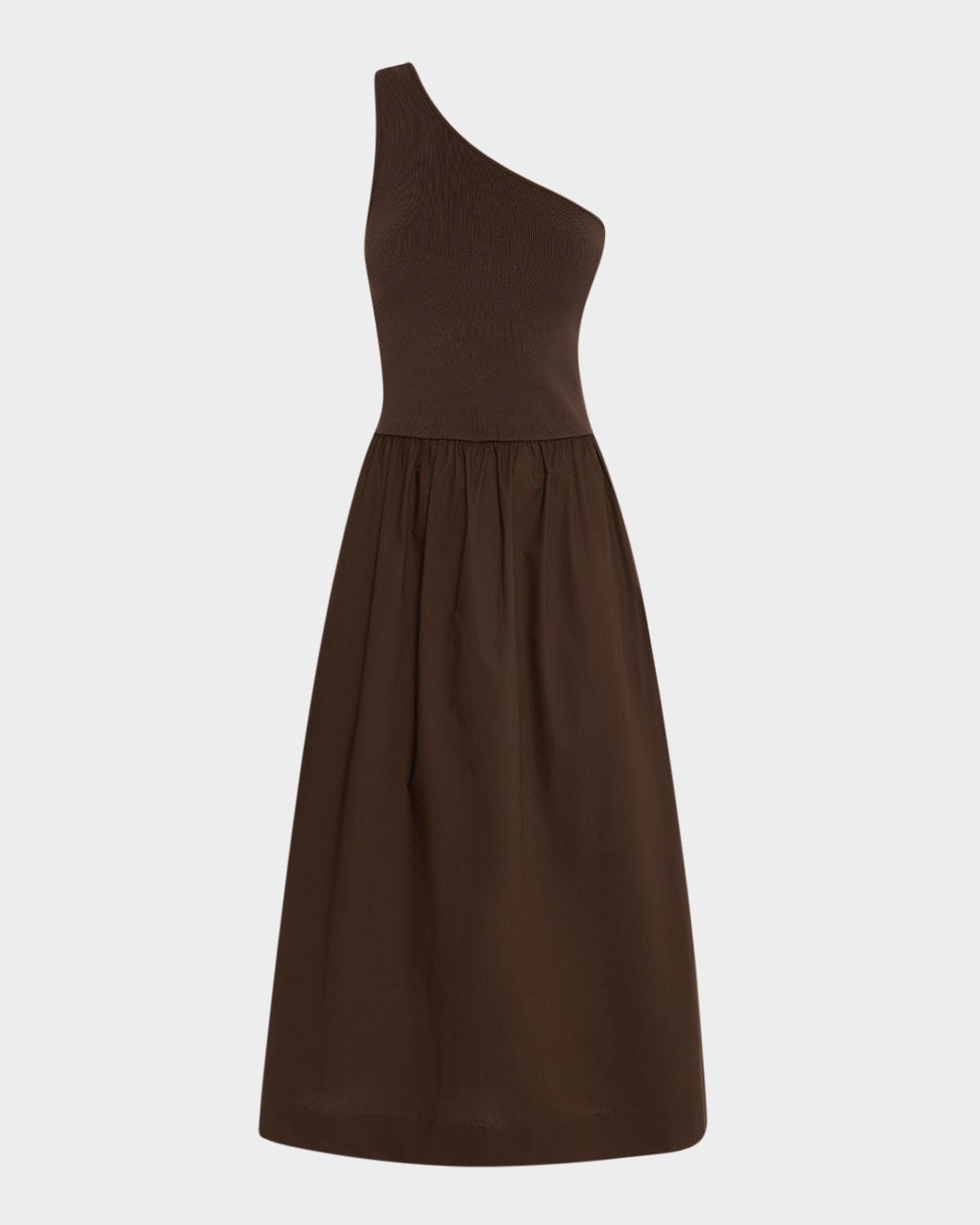 clarine asymmetric midi dress