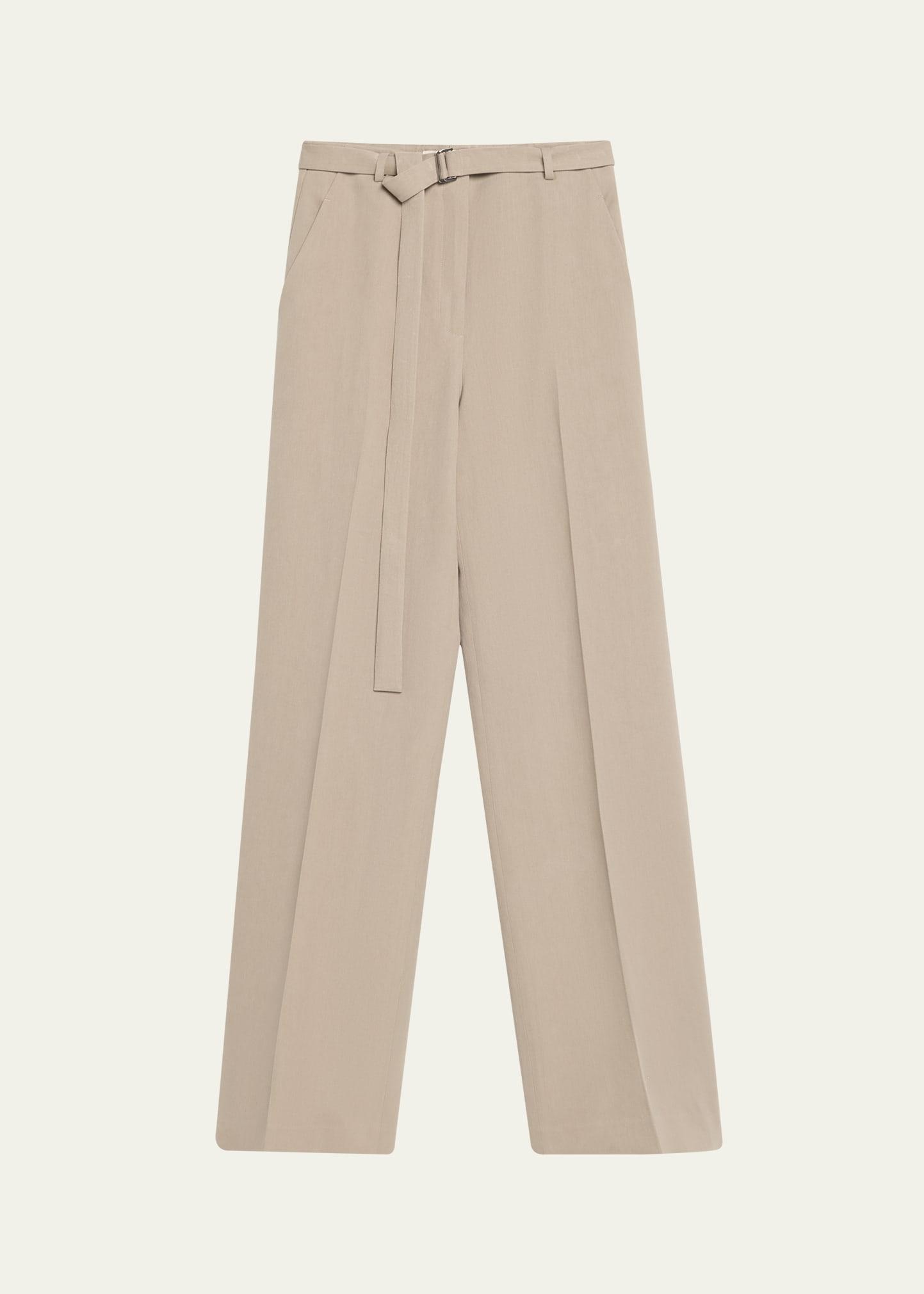 clark belted straight-leg cotton pants