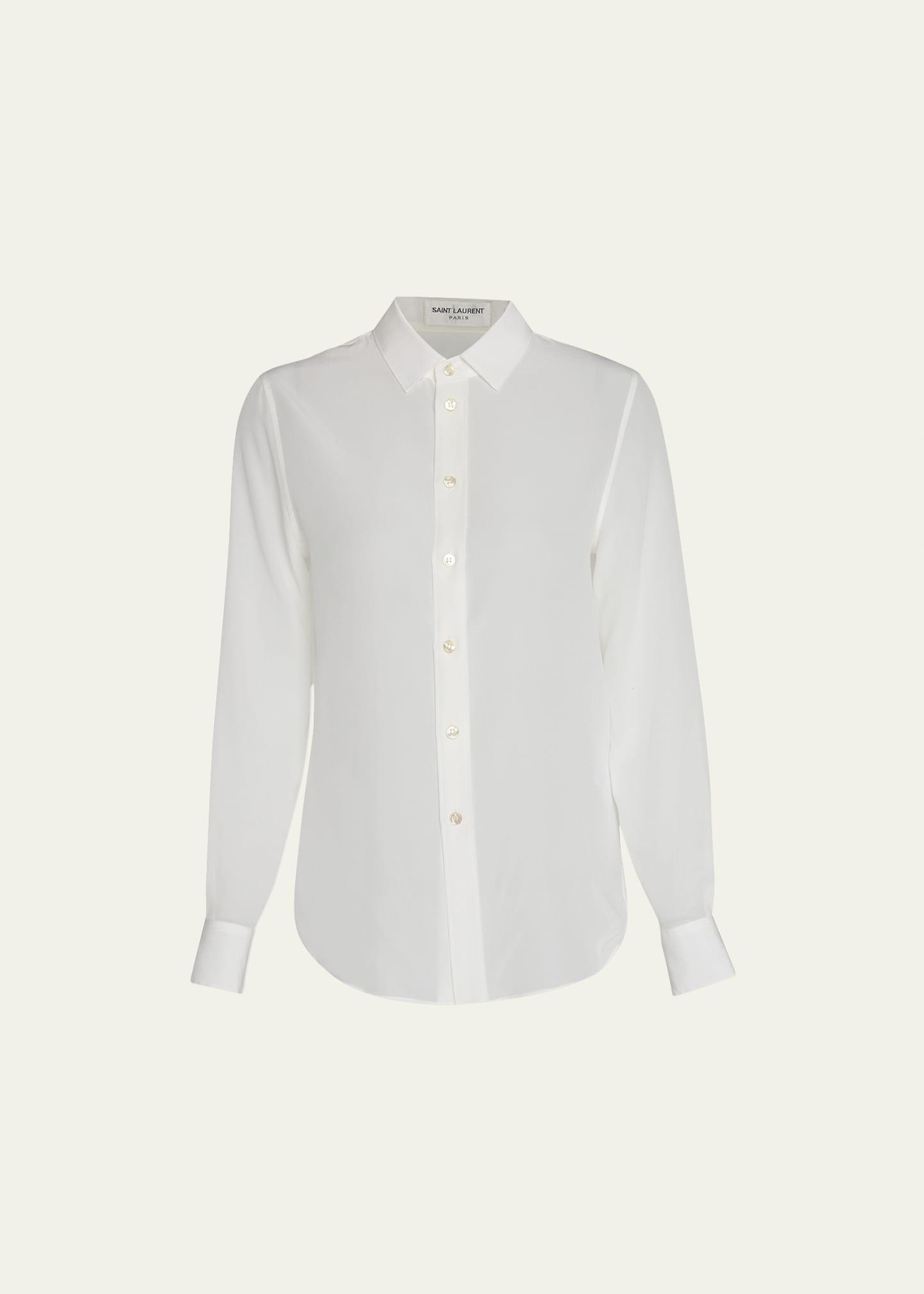 classic button down silk blouse