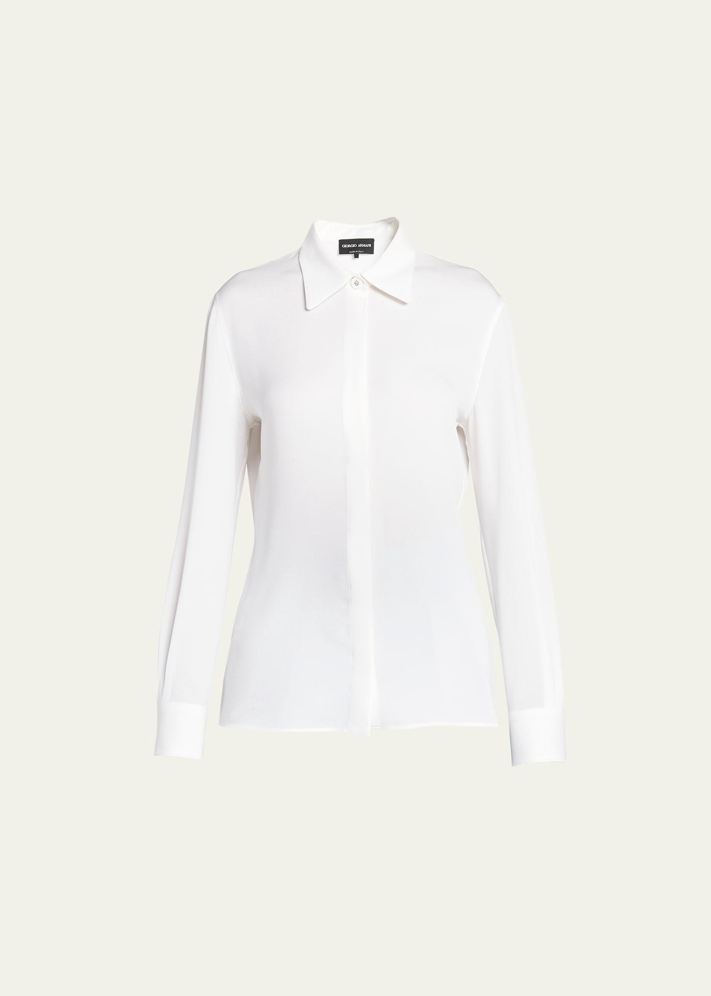 classic button down silk blouse